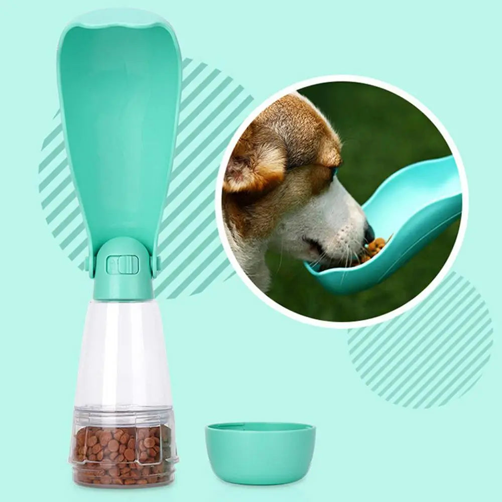 Dog Water Bottle Pet Travel Drinking Bottle 5 in 1 Outdoor Pet Accessories with Dog Drinking Bottle Food Storage Container