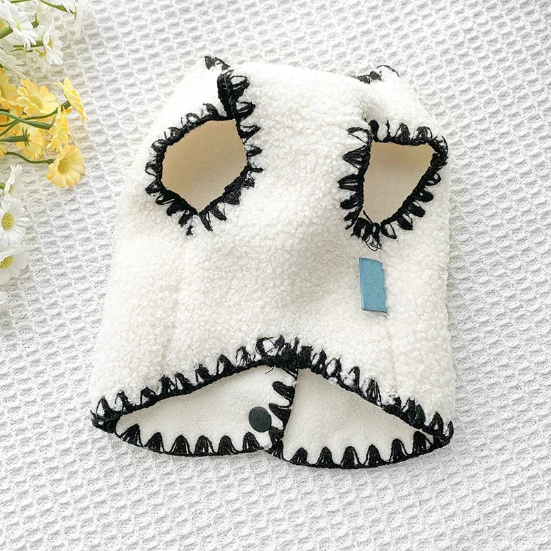 Autumn Winter Dog Clothes Luxury Dog Coat Black White Bow Pet Dog Jacket Girls Dog Costume Chihuahua Yorkie Clothing Cat Vest