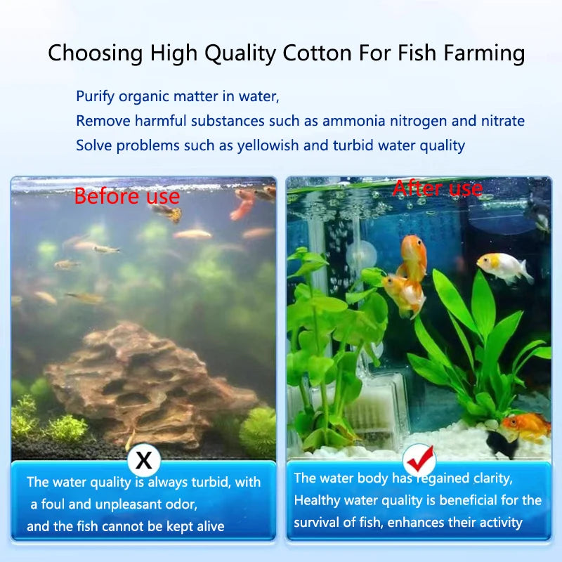 4CM Super Thick Encryption Aquarium Filter Biochemical Cotton Sponge for Aquarium Fish Tank Bio Cotton Foam Skimmer 150x15cmx4cm