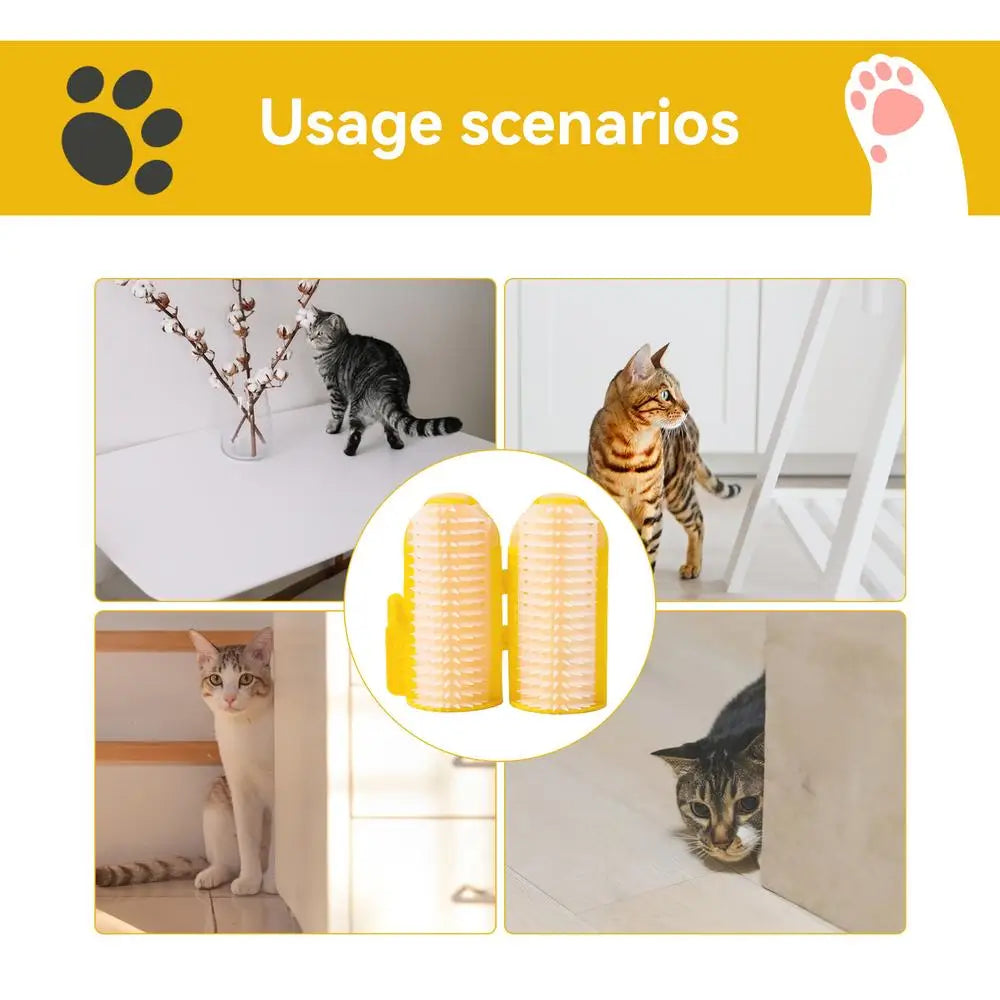 Cat Rubbing Corner Cat Scratcher Cat Corner Brush Grooming Kitten Pet Brush Corner Grooming Massage Brush Catnip Groomer