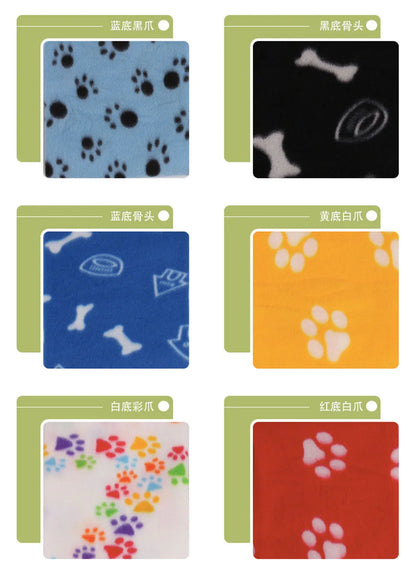 Pet Blanket Super Soft Dog Blanket with Cute Paw Print Warm Puppy Blanket Mat Bed Cover for Large Dogs Kitten Cat Small Animals