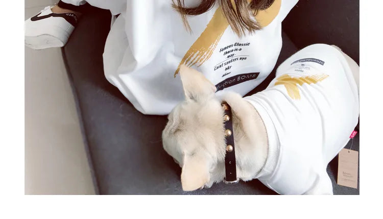 Pet Clothes  Dog Clothes Parent-child Wear Spring and Autumn Korean Version Printing Pure Cotton Two Colors Seven Sizes