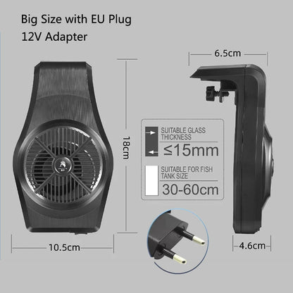 1Pcs Aquarium Fish Tank Cooling Fan System Chiller Control Reduce Water Temperature Fan Set Cooler Aquarium cooling fans