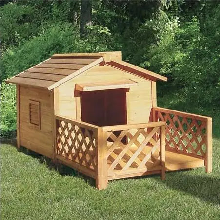 Outdoor solid wood preservative wood kennel with doors and windows kennel cat house pet house cat kennel carbonize