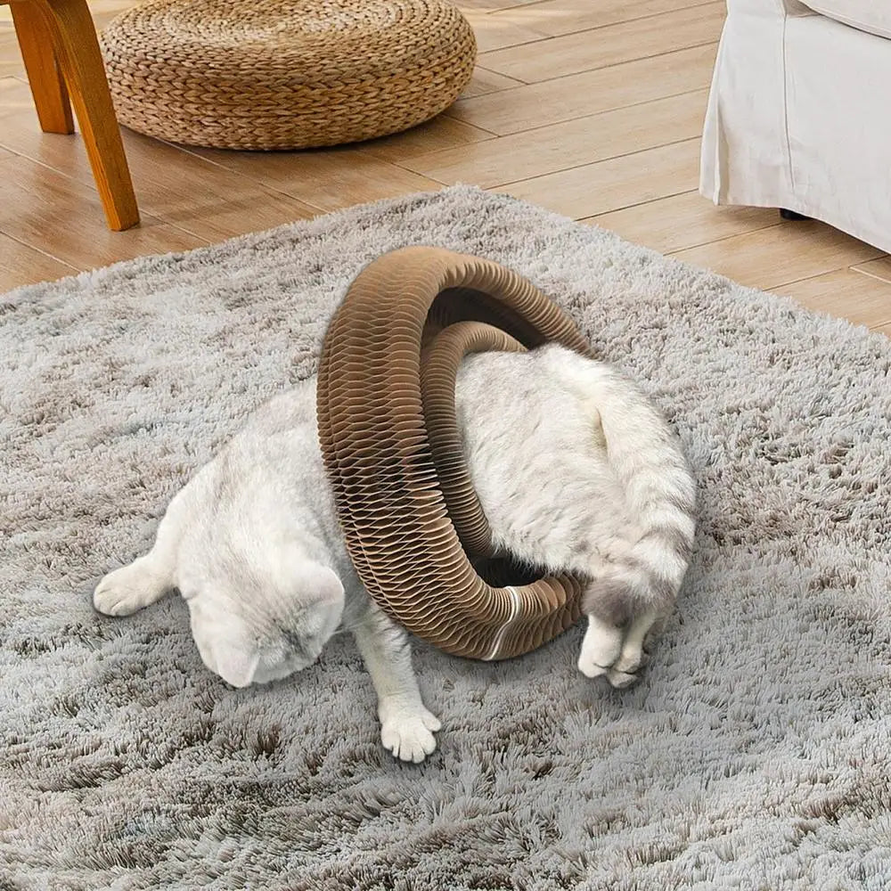 Magic Organ Cat Scratcher Organ Cardboard Scratching Board with Toy Bell Indoor Cat Grinding Claw Scratching Board Interactive