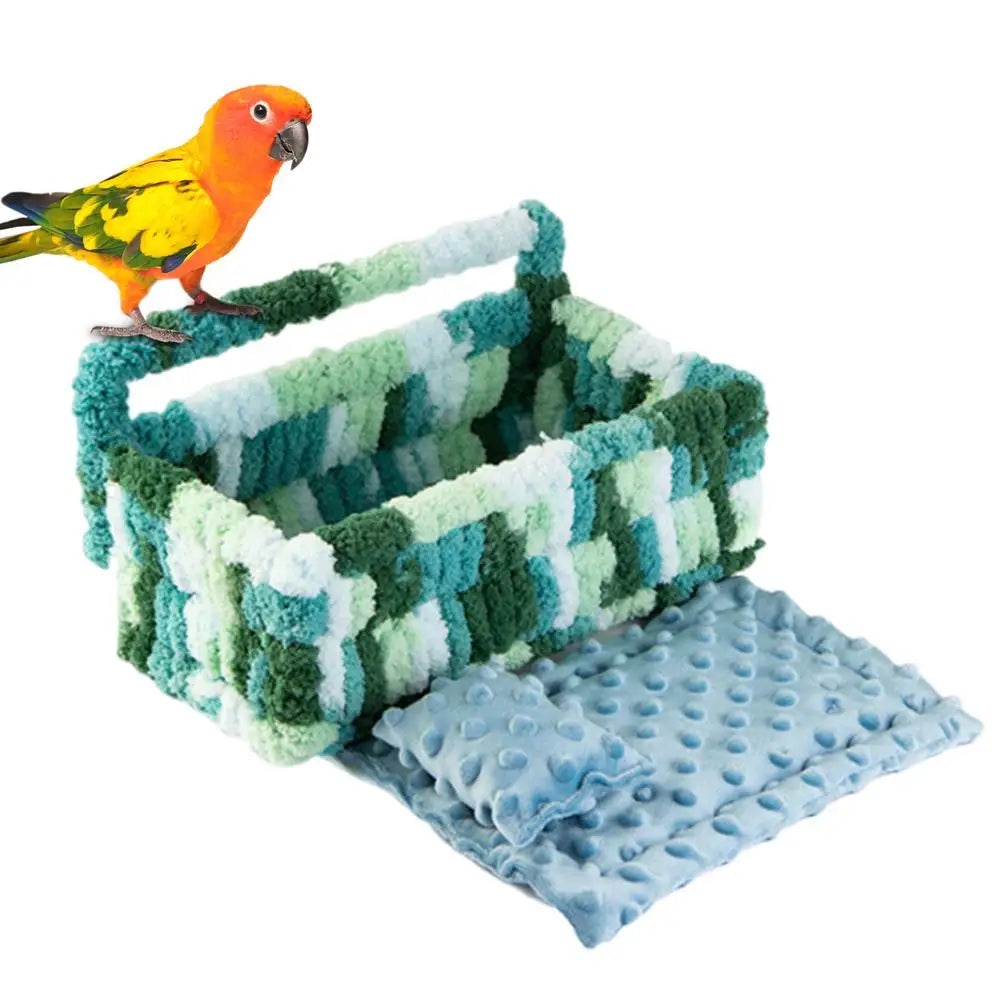 Parrot Bed For Cage Large Multipurpose Bird Nest Comfortable Soft Parrot Nest Warm Nest Bed With Cushion & Pillow For Sleeping