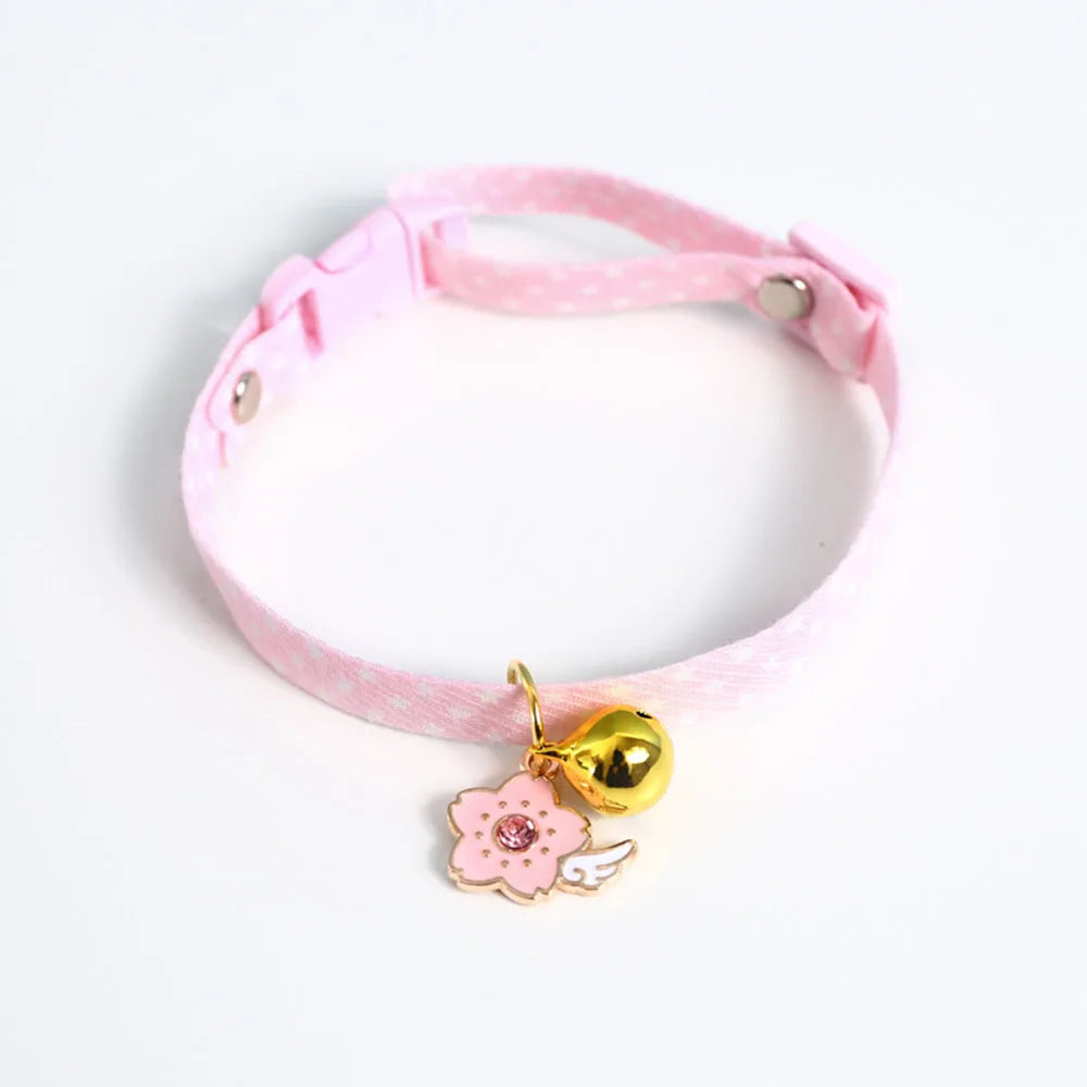 Pet Supplies Accessories for Cats Adjustable Cat Necklace for Kitten Puppy Small Dog Cat Breakaway Bell Collar with Cute Pendant