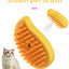 Cat Steam Brush, 3-In-1 Cat Steam Brush, Silicone Massage Beauty Brush, Cat And Dog Pet Hair Cleaning Brush Comb,Mango Shape