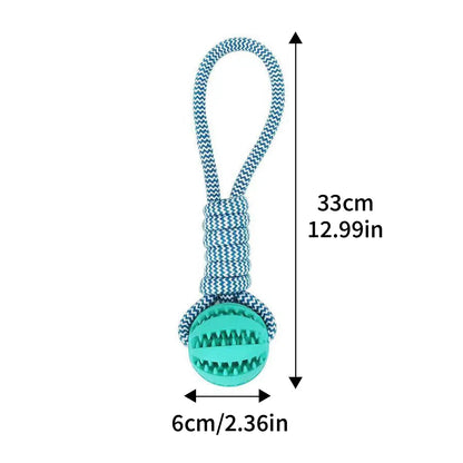 Durable Dog Rope Toys Ball on Rope, Tug of War Dog Toy Interactive Exercise Reward Toy for Medium Small Dogs,Rubber Dog Chew Toy