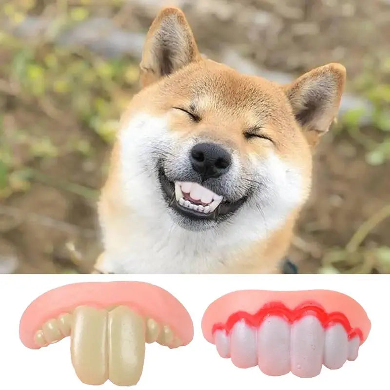 Pet CorgiDog False Teeth Toy Rabbit Front BuckTeeth Cover Funny Puppy Dentures Pet Decorating Cosplay Halloween Costume