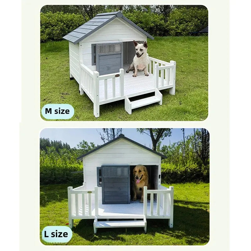 Cat Villa Wooden Kennel Outdoor Rainproof Dog House Cold Proof Dog Shed Courtyard Dog Outdoor House Cage