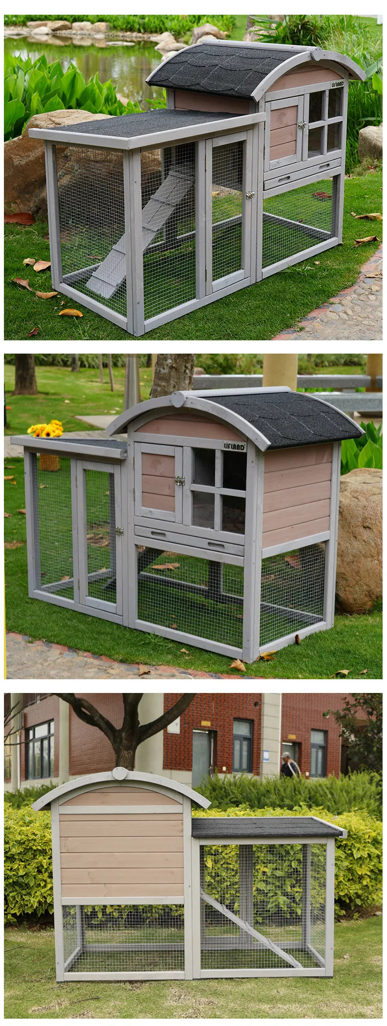 Rabbit Cage Extra Large Small Rabbit Cage Pet Rabbit Housing Outdoor Household Solid Wood Double decker Villa Breeding Cage