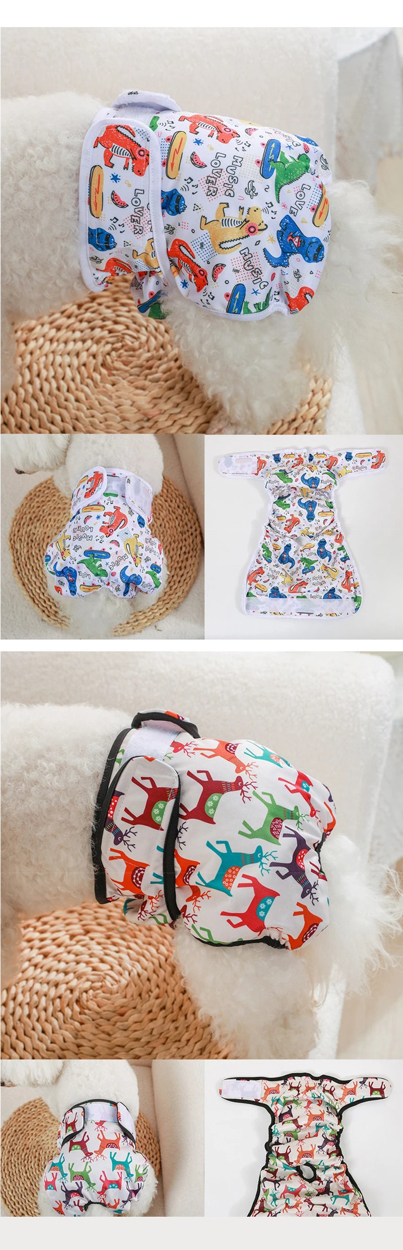 Cute Print Waterproof Physiological Pants Diapers Cotton Underwear for Small Puppy Safety Panties Breathable Girl Cat Clothes