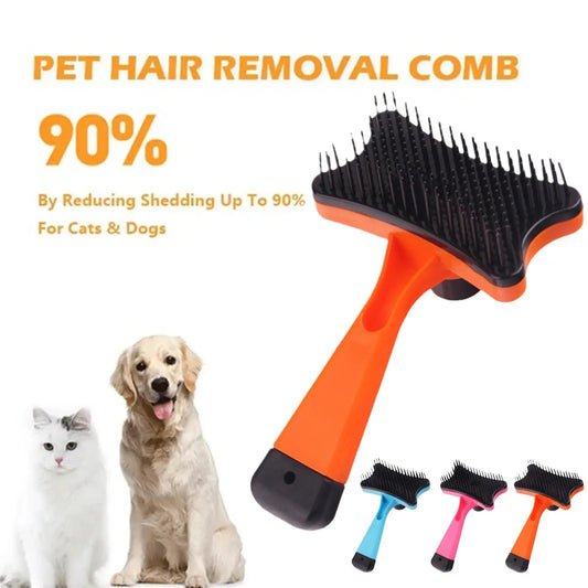 Pet Hair Removal Comb Cat Self Cleaning Brush Hair Tools Grooming Pet Accessories Puppy Cleaning Scraper Comb Remover Dog C S1I1