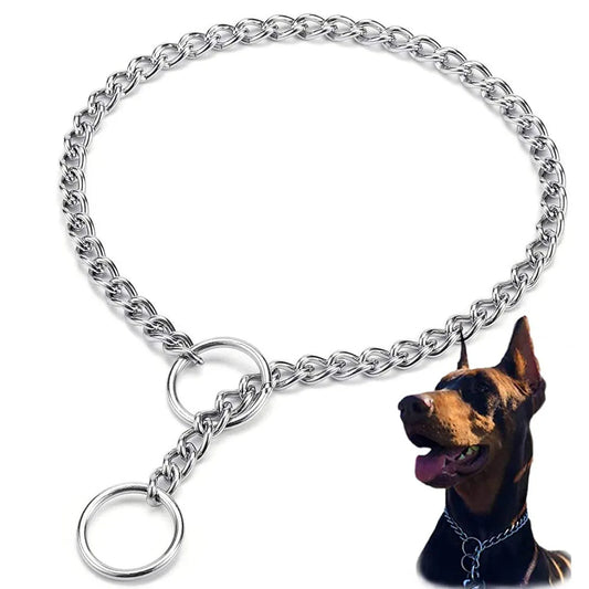 Dog Choke Collar Chew-proof Metal Dog Slip Chain Pinch Collars for Small Medium Large Dogs Training Obedience Pet Chain Collar
