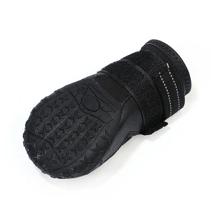 4pcs/set Pet Dog Shoes Reflective Waterproof Dog Boots Warm Snow Rain Pet Booties Anti-slip Socks Footwear For Medium Large Dogs