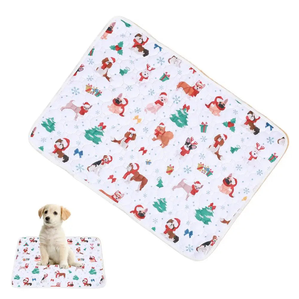 Reusable Puppy Pads Christmas Theme Pet Pee Pads Leak-Proof Puppy Pads Pee Pee Pads Super Absorbent Whelping Mat 60*45cm