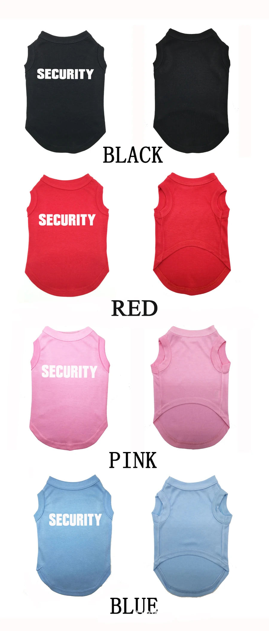 Dog Security Shirt Pet Puppy Guard Costume Cotton T-Shirt Summer Dog Clothes for Large Medium and Small Dogs German Shepherd