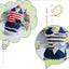 Puppy Dog Pet Stripe Costume Princess Dress Lace Pleated Lapel Stripe Bownot Princess Dress Denim Skirt XS-L Pet Supplies