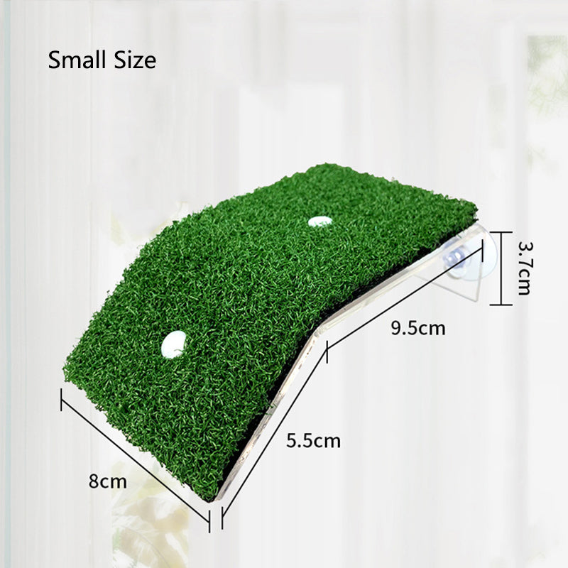 Simulated Lawn Aquarium Decoration Turtle Basking Platform Turtle Ladder Climbing Fish Tank Habitat Small Reptile Float Island