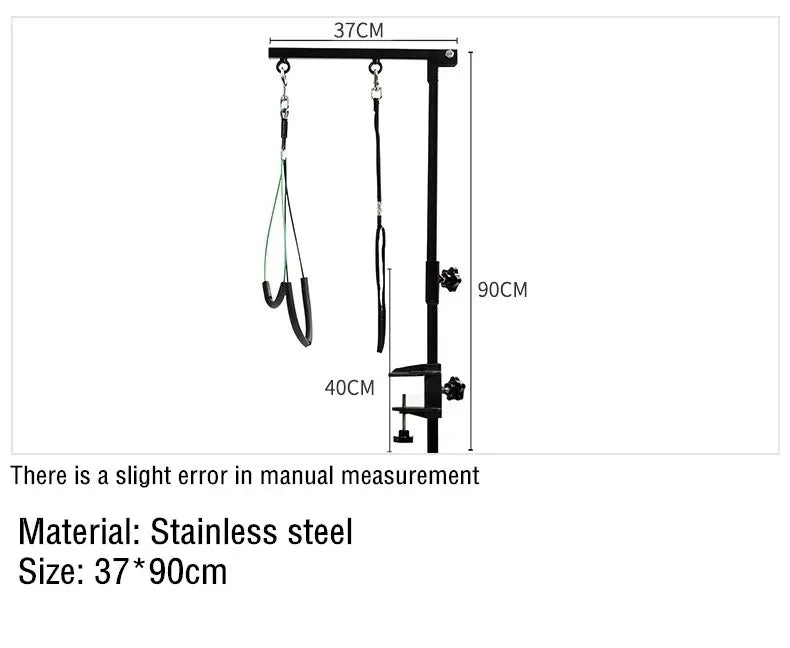 Foldable Pets Grooming Bracket Adjustable Steel Suspender Grooming Table with Sling Arm Support Dog Cat Holder for Bath Desk