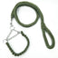 130cm Super Strong Coarse Nylon Dog leash Army Green Canvas Double Row Adjustable Dogs Collars For Medium Large Dogs Leashes Set