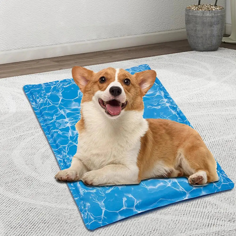 Cooling Dog Bed Pet Blanket Mat Pad Breathable Pad Blanket Puppy Kitten Summer Cool Playing Mat For Small Medium Pets Cats