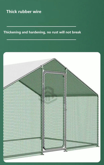 wholesale high quality chicken coop with sunshade, 4x3x2m easy assembling chicken coop pet cage