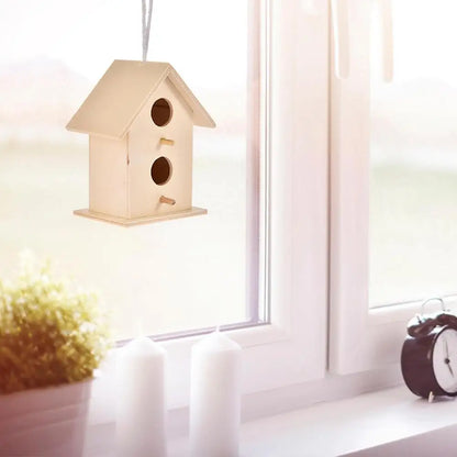 Wooden Bird House Nest Handmade Ecofriendly Bird Nest Cage Outdoor Birdhouse Garden Yard Hanging Decoration Crafts Dropshipping
