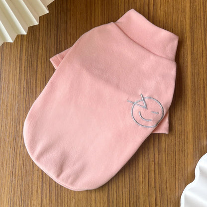 Spring and winter new warmth German velvet cat dog base coat pet clothes Teddy cat Fadou corgi smiling face pattern pet clothes