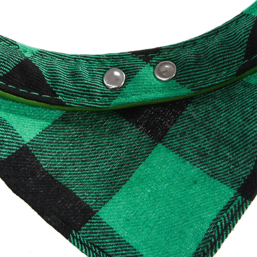 Pet Neckerchief Adjustable Strap Dog Bandanas Collars for Small Large Dogs Puppy Pet Products Plaid Scarves Pet Cat Accessories