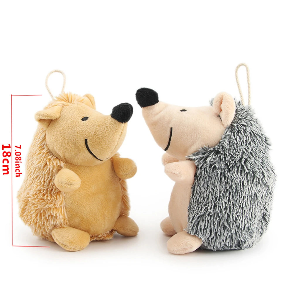 Dog Chew Squeaky Toy Lovely Cartoon Hedgehog Shaped Plush Stuffed Animals Toy Pet Puppy Interactive Training Molar Biting Toys