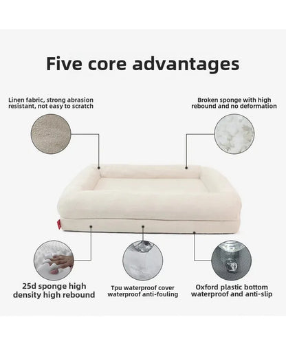 Surround Quadrangle Dog Kennel All-season High Thickened Memory Foam Removable Waterproof Spacious Solid Wear-resistant
