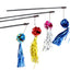 Cat Toy Cat Teaser Sticks Colorful Paper Ball Cat Teaser Stick Reflective Colored Interactive Cat Toy Style Cat Teaser Stick