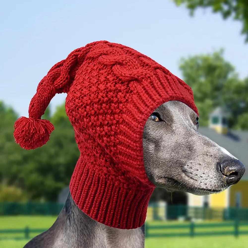 Dog Knit Hat With Earmuff Winter Dog Knitting Caps Soft Puppy Warm Hood Neck And Head Protector Knitting Hat Cute Pet Apparel