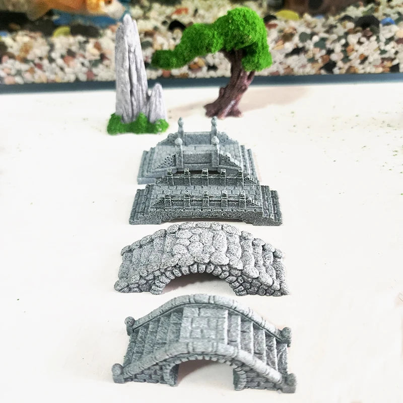 Resin Small Bridge Aquarium Ornaments Decoration Artificial Mountain for fish Tank Resin Aquarium Ornament Fish Tank Background