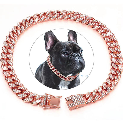Full Diamond Gold Chain Necklace for Dog, Luxury Dog Collar, Large Gold Chain, Dog Supplies