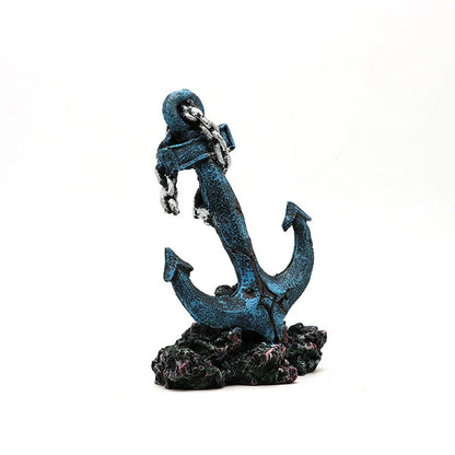 Resin Aquarium Ornaments DecorationsSimulated Ship Anchor sinking Ship Landscaping Accessories For Fish Tank Aquarium Background