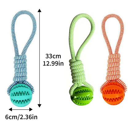 Durable Dog Rope Toys Ball on Rope, Tug of War Dog Toy Interactive Exercise Reward Toy for Medium Small Dogs,Rubber Dog Chew Toy