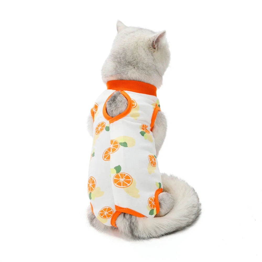 Cat Recovery Suit Kitten Suit E-Collar Alternative for Cats Puppies Small Dogs Abdominal Skin Anti Licking Pajamas Pet Clothing