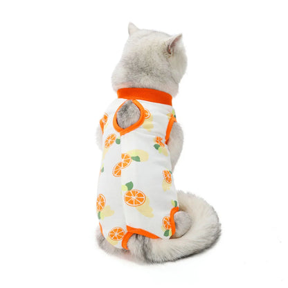 Cat Recovery Suit Kitten Suit E-Collar Alternative for Cats Puppies Small Dogs Abdominal Skin Anti Licking Pajamas Pet Clothing