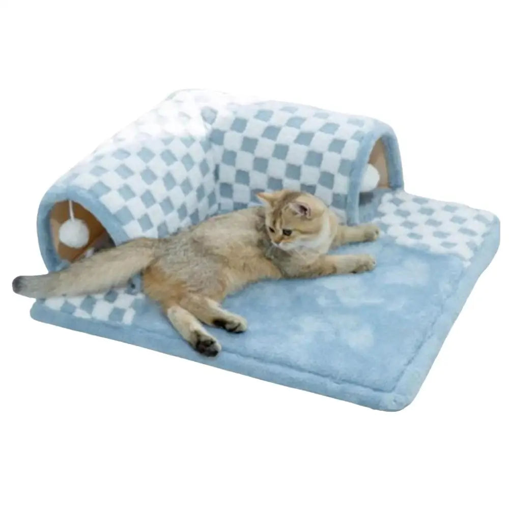 Cat Tunnel 2 In 1 Extensible Tunnel Toy Bed Tunnel Bored Cat Pet Toys Interactive Play Toy Pet Stuff Accessories For Pet Cats