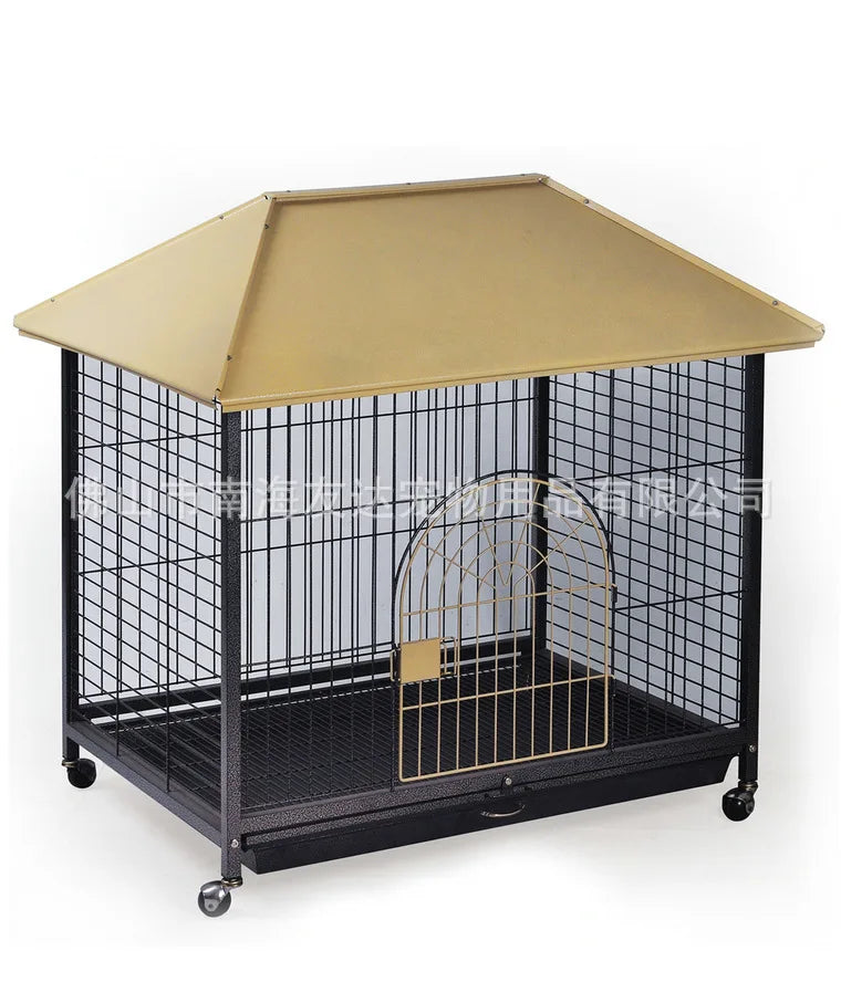 Pet supplies dog house, iron kennel, single door folding, dog cage wholesale pet cage D5 wire dog cage