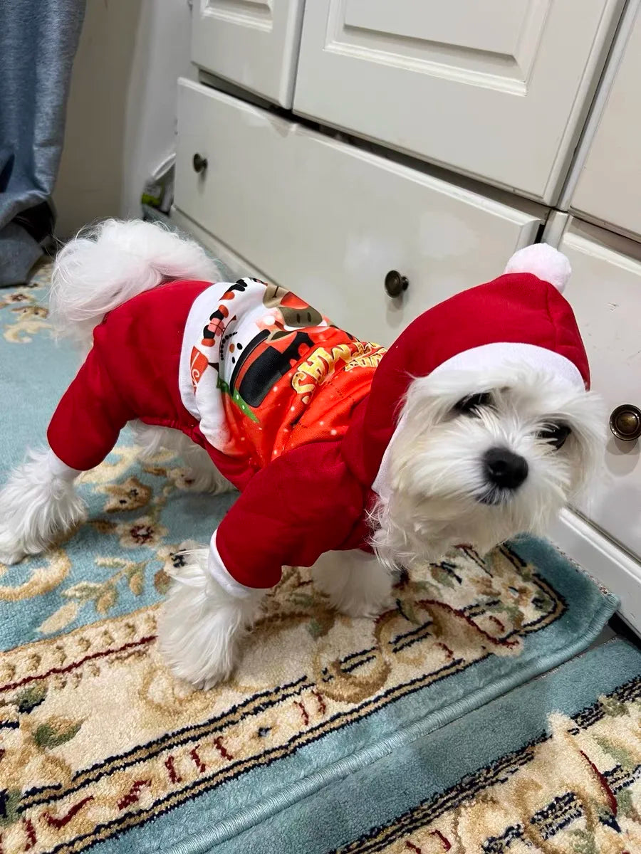 Christmas Dog Coat Sweater Chihuahua Pet Clothes New Year Pets Dogs Clothing For Small Medium Dogs Costume Warm Dog Hoodies