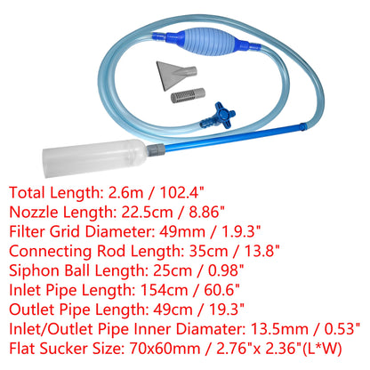 UXCELL Aquarium Water Change Kit Fish Tank Siphon Long Hose Parts Vacuum Cleaner Water Pump Gravel Filter Tools Accessories Set