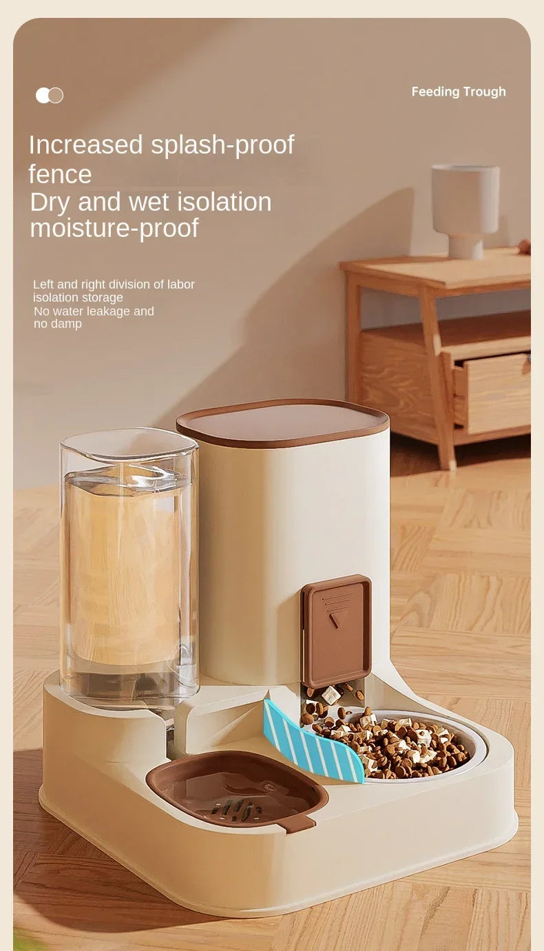 New Type of Pet Cat Large Water Dispenser Automatic Water Feeder Food Container Water and Grain Integrated Dry Wet Separation