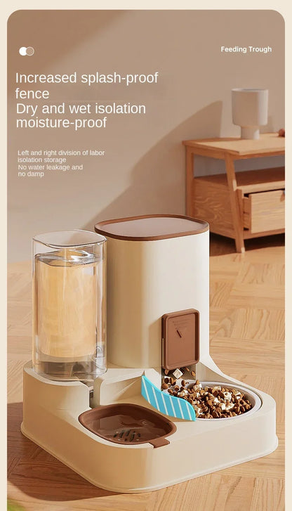 New Type of Pet Cat Large Water Dispenser Automatic Water Feeder Food Container Water and Grain Integrated Dry Wet Separation