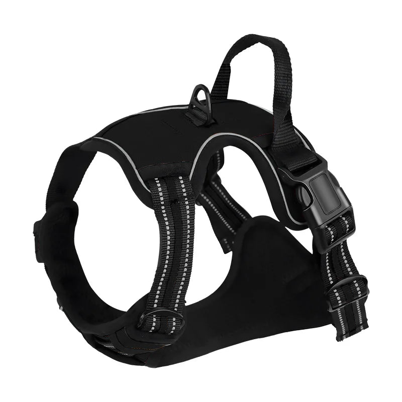 Pet Dog Harness for Medium Large Dogs, Adjustable Reflective No-Choke Padded Pet Vest Harness with  Front Clip Control Handle