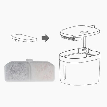 Cat Water Fountain Filter 10 Pack Fountain Filter Replacement Activated Carbon Pet Rectangular Water Circulation Filter Element