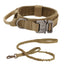 Durable Tactical Dog Collar Military Bungee Leash Set Nylon Walking Training Pet Collar for Medium Large Dogs German Shepard